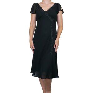 Vintage Y2K J.B.S. Black Lace Midi Dress